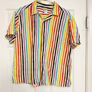 Target Pride Rainbow Stripe Button-Down Shirt - Multicolor